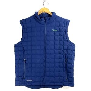 CABELAS Down Filled Puffer Vest Size‎ XXL Navy Blue 650 Fill Full Zip Quilted